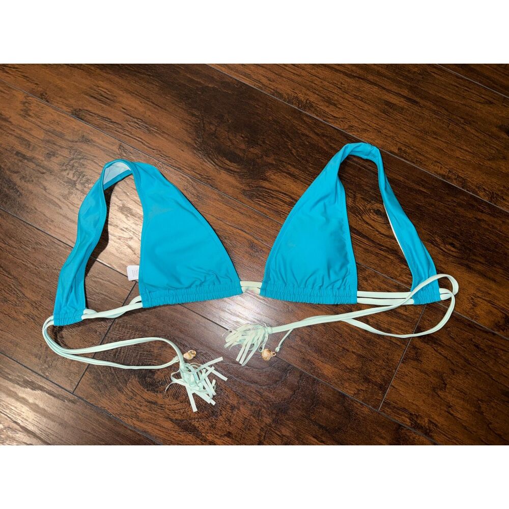 Aerie Blue Bikini Top with Seashell Ties